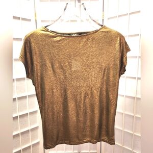 NWT Ralph Lauren Shimmering Gold Tee womens size Small